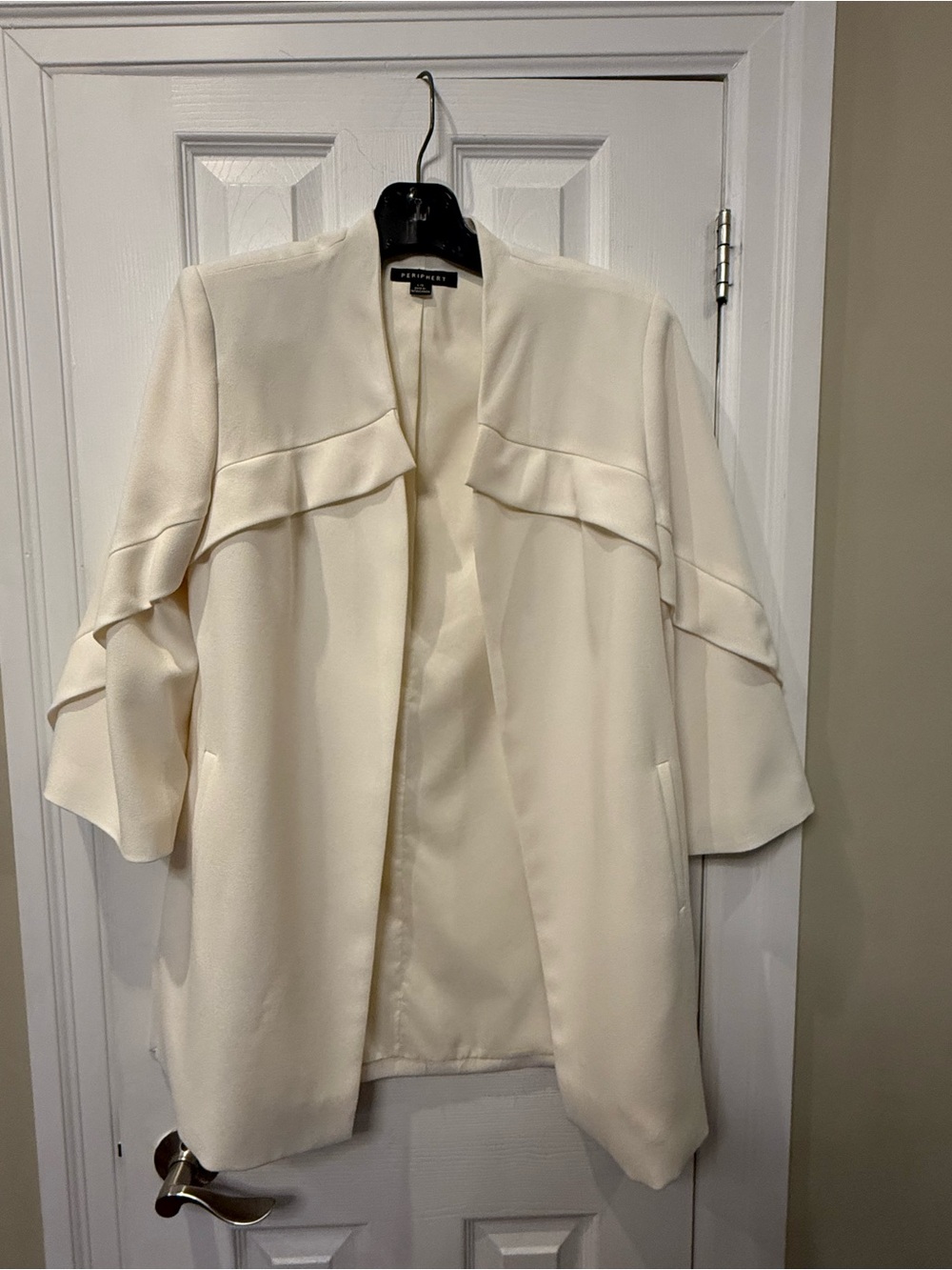 Designer warm white Open-Front Blazer Jacket